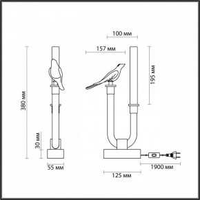 Настольная лампа декоративная Odeon Light Lark 5431/2TL в Коротчаево - korotchaevo.mebel24.online | фото 4