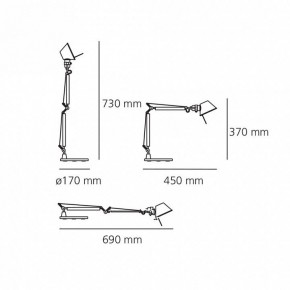 Настольная лампа офисная Artemide  0011860A в Коротчаево - korotchaevo.mebel24.online | фото