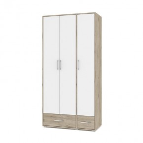 ОЛИВИЯ О32 Шкаф 3-х дверный (дуб серый/белый) в Коротчаево - korotchaevo.mebel24.online | фото