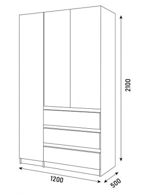 ПАРУС Шкаф 3-х ств. 1200 в Коротчаево - korotchaevo.mebel24.online | фото 3