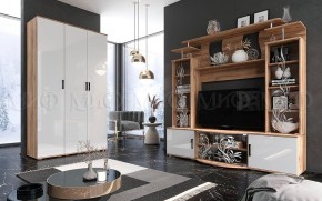 Пенал Виста (Белый глянец/Дуб крафт) в Коротчаево - korotchaevo.mebel24.online | фото 3
