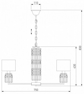 Подвесная люстра Eurosvet Zaffiro 10099/8 хром/прозрачный хрусталь Strotskis (новый абажур) в Коротчаево - korotchaevo.mebel24.online | фото 5