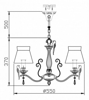 Подвесная люстра Maytoni Bird ARM013-05-W в Коротчаево - korotchaevo.mebel24.online | фото 3