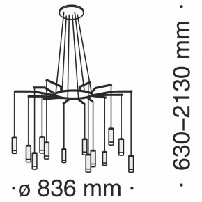 Подвесная люстра Maytoni Davida MOD035PL-12B в Коротчаево - korotchaevo.mebel24.online | фото 6