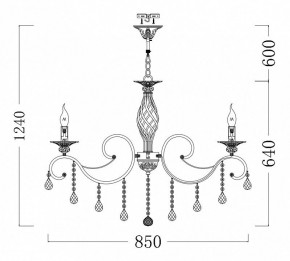 Подвесная люстра Maytoni Grace ARM247-10-G в Коротчаево - korotchaevo.mebel24.online | фото 7