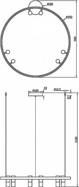 Подвесная люстра Maytoni Halo MOD102PL-L42BK в Коротчаево - korotchaevo.mebel24.online | фото 4