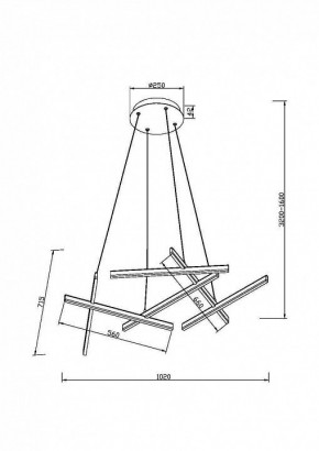 Подвесная люстра Maytoni Line MOD016PL-L80GK в Коротчаево - korotchaevo.mebel24.online | фото 4