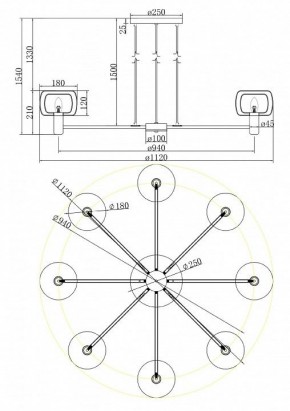 Подвесная люстра Maytoni Vision MOD411PL-08G в Коротчаево - korotchaevo.mebel24.online | фото 4