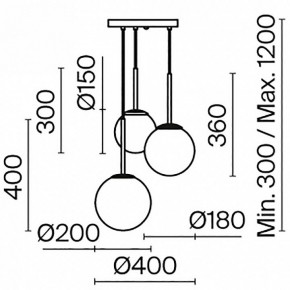 Подвесной светильник Maytoni Basic form MOD321PL-03B в Коротчаево - korotchaevo.mebel24.online | фото 6