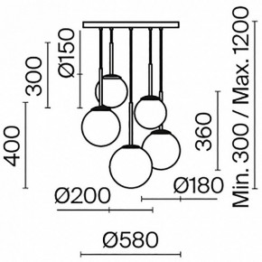 Подвесной светильник Maytoni Basic form MOD321PL-05W в Коротчаево - korotchaevo.mebel24.online | фото 5