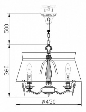 Подвесной светильник Maytoni Bird ARM013-33-W в Коротчаево - korotchaevo.mebel24.online | фото 3