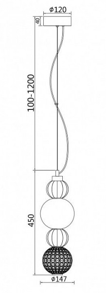 Подвесной светильник Maytoni Collar P069PL-L17CH3K в Коротчаево - korotchaevo.mebel24.online | фото 3