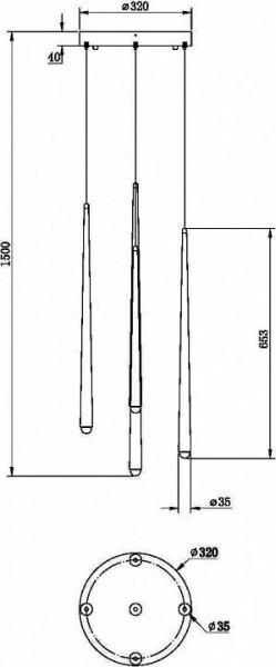 Подвесной светильник Maytoni Halo MOD132PL-L30BSK в Коротчаево - korotchaevo.mebel24.online | фото 2