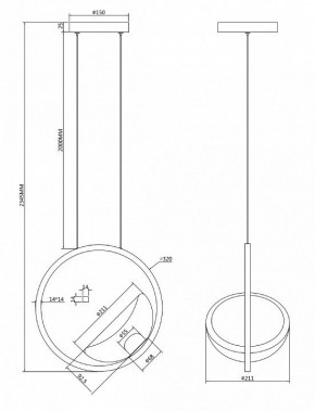 Подвесной светильник Maytoni Lunare MOD327PL-L5BS3K в Коротчаево - korotchaevo.mebel24.online | фото 8