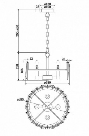 Подвесной светильник Maytoni Puntes MOD043PL-04CH в Коротчаево - korotchaevo.mebel24.online | фото 4