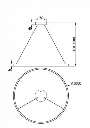 Подвесной светильник Maytoni Rim MOD058PL-L54BSK в Коротчаево - korotchaevo.mebel24.online | фото 3
