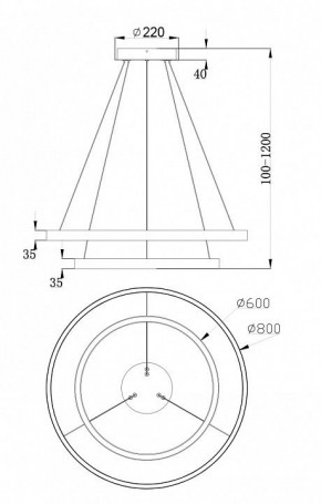 Подвесной светильник Maytoni Rim MOD058PL-L74W4K в Коротчаево - korotchaevo.mebel24.online | фото 6