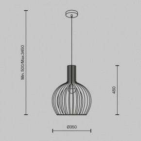 Подвесной светильник Maytoni Roots MOD194PL-01W в Коротчаево - korotchaevo.mebel24.online | фото 3