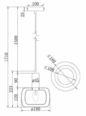 Подвесной светильник Maytoni Vision MOD411PL-01G в Коротчаево - korotchaevo.mebel24.online | фото 7