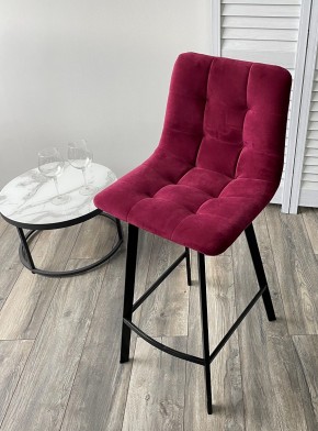 Полубарный стул CHILLI-QB SQUARE винный #16, велюр / черный каркас (H=66cm) М-City в Коротчаево - korotchaevo.mebel24.online | фото 3
