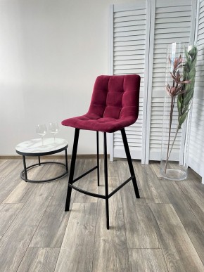 Полубарный стул CHILLI-QB SQUARE винный #16, велюр / черный каркас (H=66cm) М-City в Коротчаево - korotchaevo.mebel24.online | фото 4