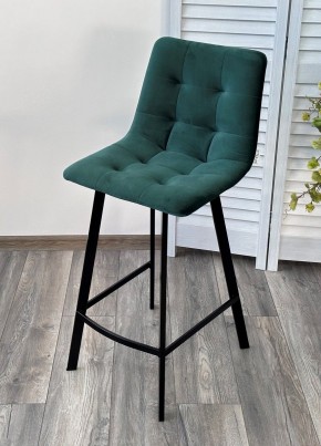 Полубарный стул CHILLI-QB SQUARE зеленый #19, велюр / черный каркас (H=66cm) М-City в Коротчаево - korotchaevo.mebel24.online | фото 4