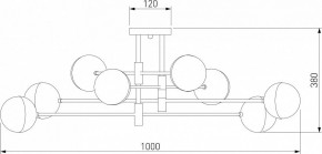 Потолочная люстра Eurosvet Nuvola 70129/8 латунь в Коротчаево - korotchaevo.mebel24.online | фото 3