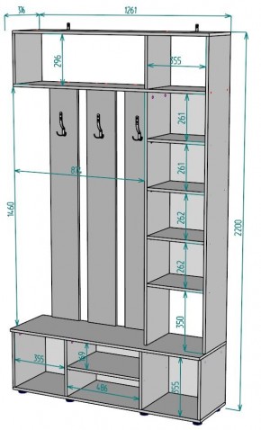 Прихожая с зеркалом V20_M в Коротчаево - korotchaevo.mebel24.online | фото 2