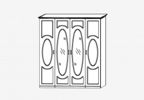 Прованс-2 Шкаф 4-х дверный с 2 зеркалами (Бежевый/Текстура белая платиной золото) в Коротчаево - korotchaevo.mebel24.online | фото 2