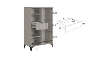 РИЧ Комод 2 со стеклом в Коротчаево - korotchaevo.mebel24.online | фото 3