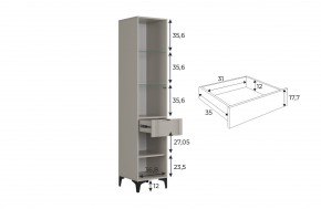 РИЧ Шкаф однодверный со стеклом в Коротчаево - korotchaevo.mebel24.online | фото 3