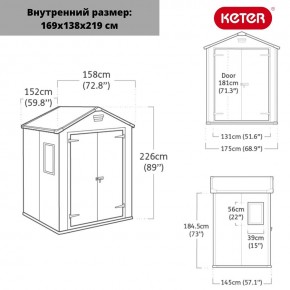 Сарай Манор 6x5DD (Manor 6x5DD) cерый/белый в Коротчаево - korotchaevo.mebel24.online | фото 3