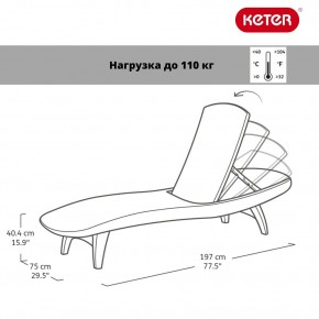 Шезлонг Пацифик (Pacific) графит в Коротчаево - korotchaevo.mebel24.online | фото 2