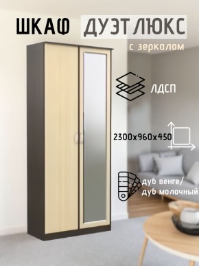Шкаф 2-х створчатый Дуэт Люкс с зеркалом в Коротчаево - korotchaevo.mebel24.online | фото