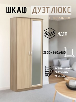Шкаф 2-х створчатый Дуэт Люкс с зеркалом в Коротчаево - korotchaevo.mebel24.online | фото 4