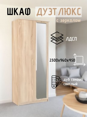 Шкаф 2-х створчатый Дуэт Люкс с зеркалом в Коротчаево - korotchaevo.mebel24.online | фото 7