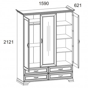 Шкаф 3D4S Z, TIFFANY, цвет вудлайн кремовый в Коротчаево - korotchaevo.mebel24.online | фото 1