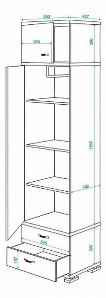 Шкаф платяной Домино КС-10 в Коротчаево - korotchaevo.mebel24.online | фото 3