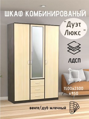 Шкаф комбинированный Дуэт Люкс с зеркалом в Коротчаево - korotchaevo.mebel24.online | фото 3