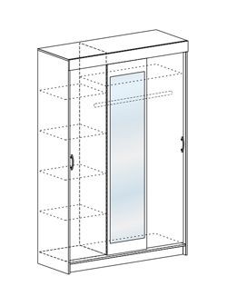 Шкаф-купе Басса ШКК 551 шимо шимо светлый/темный в Коротчаево - korotchaevo.mebel24.online | фото 3