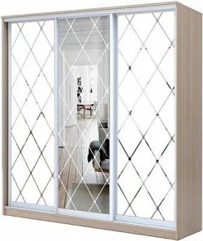 Шкаф-купе ХИТ 22-18/2-666 РОМБ БОЛЬШОЙ МАТОВЫЙ в Коротчаево - korotchaevo.mebel24.online | фото