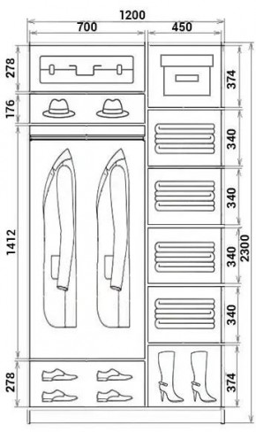 Шкаф-купе ХИТ 23-12-11 (620) в Коротчаево - korotchaevo.mebel24.online | фото 2