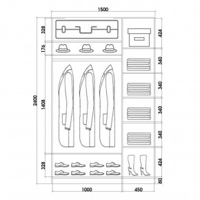 Шкаф-купе ХИТ 24-15-22 (620) в Коротчаево - korotchaevo.mebel24.online | фото 3