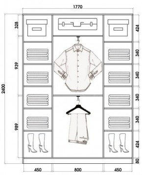 Шкаф-купе ХИТ 24-4-18/2-555 (420) в Коротчаево - korotchaevo.mebel24.online | фото 3