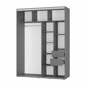 Шкаф-купе Крафт-6 1.6 м ШКК-06 (графит) в Коротчаево - korotchaevo.mebel24.online | фото 2