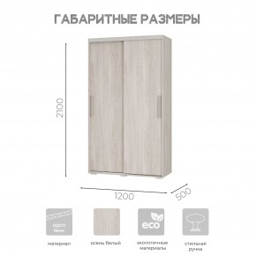 Шкаф-купе ШКК-11 (ясень белый) в Коротчаево - korotchaevo.mebel24.online | фото 7