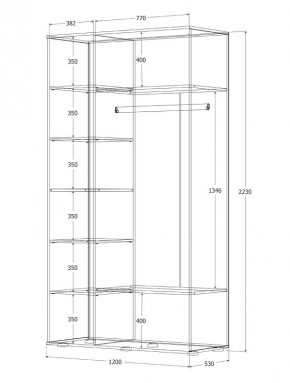 Шкаф Норден 1200 (Дуб Крафт золотой) в Коротчаево - korotchaevo.mebel24.online | фото 3