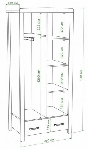 Шкаф платяной Бартоло Ш2Д в Коротчаево - korotchaevo.mebel24.online | фото 2