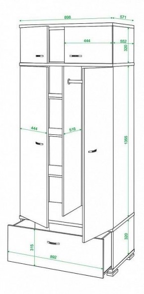 Шкаф платяной Домино КС-20 в Коротчаево - korotchaevo.mebel24.online | фото 3