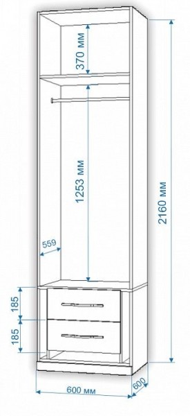 Шкаф платяной Нобиле Пл-60/60 в Коротчаево - korotchaevo.mebel24.online | фото 2